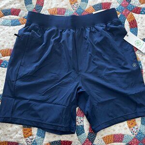 Gaiam Men's Hatha 7” Short, Blue, SM, MED, LG or XL